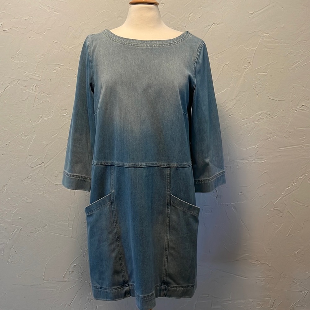 Denim Shift Dress with Pockets by AG Adriano Goldschmied
